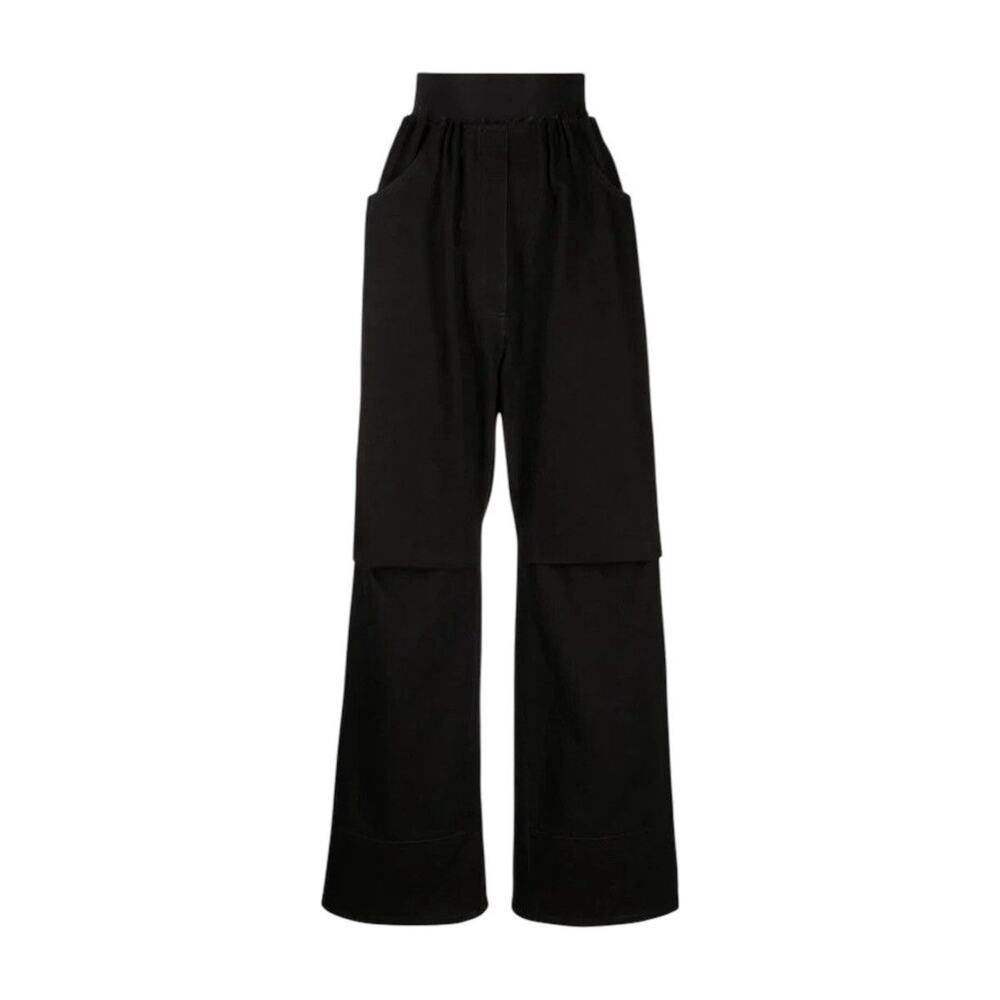 Gathered elastic cinch waist baggy denim